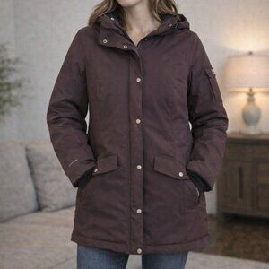 Eddie Bauer, Size M, Plum Puffer Jacket, Insulated Down and Water Fowl Feathers